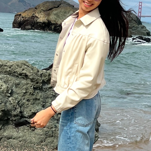 Bagatelle Faux Leather Bomber Jacket - Picture 4 of 4